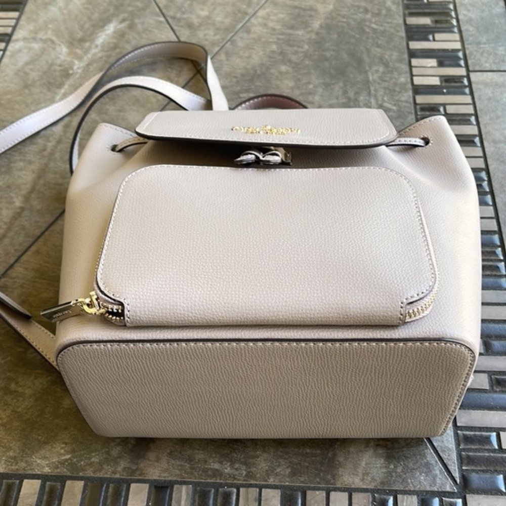 Kate Spade Darcy Flap Backpack Warm Taupe - Picture 2 of 16